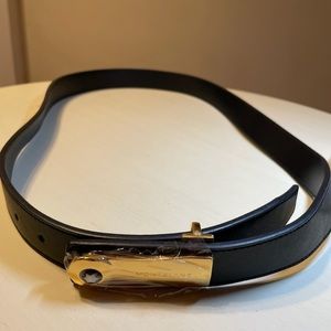 Mont Blanc black leather with gold buckle (still sealed)